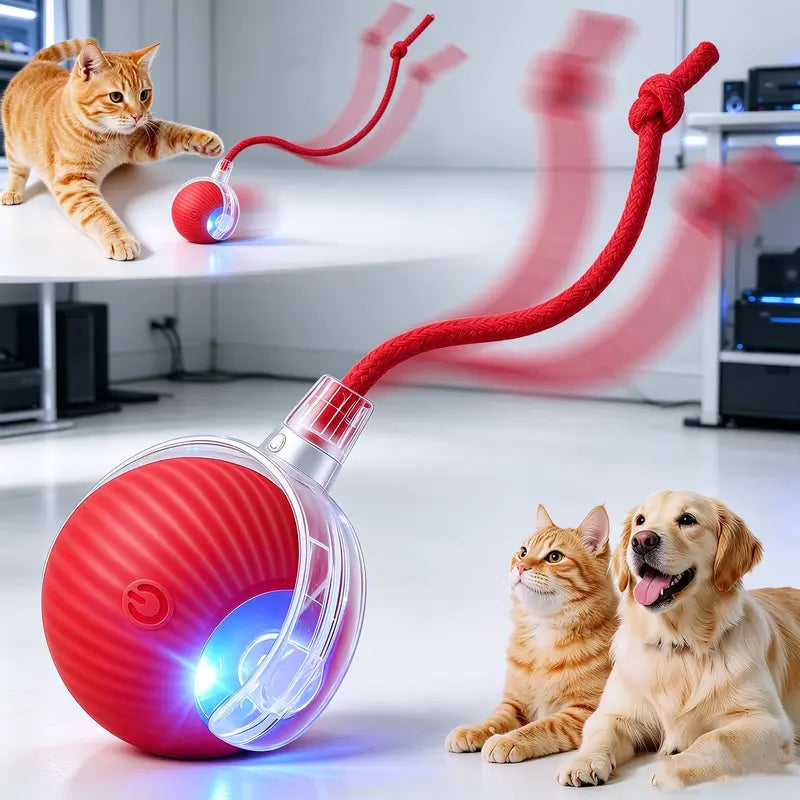 Unleash the Fun with Our Rechargeable Smart Rolling Cat Toy Ball! 🐾✨ Light-Up, Quiet, and Adjustable Modes - Perfect for Indoor Play! 🎉🐱 8 Colors & Bird Sounds for Endless Kitten Adventures! 🌈🎶