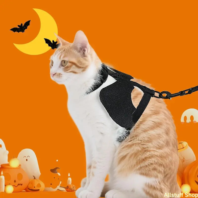 Get Your Furry Friend Ready for Halloween with the 2026 Unisex Bat Wing Mesh Vest Harness! Perfect for Small Pets, Escape-Proof & Lightweight for Fun Walks and Cosplay Adventures! 🦇🎃✨