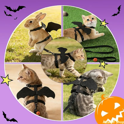 Get Your Furry Friend Ready for Halloween with the 2026 Unisex Bat Wing Mesh Vest Harness! Perfect for Small Pets, Escape-Proof & Lightweight for Fun Walks and Cosplay Adventures! 🦇🎃✨