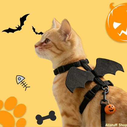 Get Your Furry Friend Ready for Halloween with the 2026 Unisex Bat Wing Mesh Vest Harness! Perfect for Small Pets, Escape-Proof & Lightweight for Fun Walks and Cosplay Adventures! 🦇🎃✨
