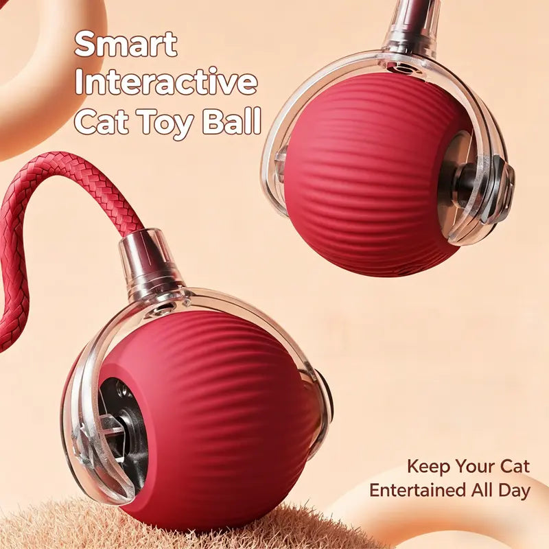 Unleash the Fun with Our Rechargeable Smart Rolling Cat Toy Ball! 🐾✨ Light-Up, Quiet, and Adjustable Modes - Perfect for Indoor Play! 🎉🐱 8 Colors & Bird Sounds for Endless Kitten Adventures! 🌈🎶