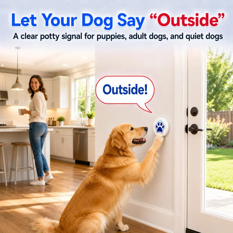 Chunhee Dog Potty Training Doorbell Kit - Chew-Proof, 36 Custom Sounds, 0-115Db Adjustable Volume, Touch Button, Potty Alert, Indoor & Outdoor Pet Supply for Accident Reduction