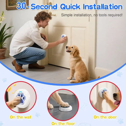 Chunhee Dog Potty Training Doorbell Kit - Chew-Proof, 36 Custom Sounds, 0-115Db Adjustable Volume, Touch Button, Potty Alert, Indoor & Outdoor Pet Supply for Accident Reduction
