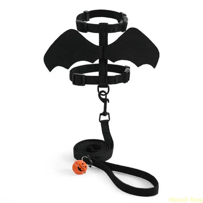 Get Your Furry Friend Ready for Halloween with the 2026 Unisex Bat Wing Mesh Vest Harness! Perfect for Small Pets, Escape-Proof & Lightweight for Fun Walks and Cosplay Adventures! 🦇🎃✨